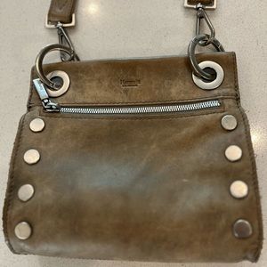 Hammit crossbody distressed type leather beige